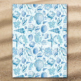 Blue Seashells Jumbo Beach Towel