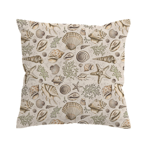 Brown Seashells Cushion Cover