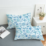 Blue Seashells Bed Cover Set