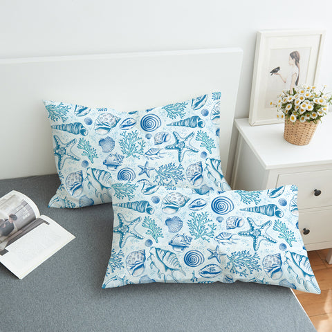 Blue Seashells Pillowcase