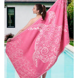 The Original Pink Turkish Turtle Beach Towel