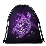 The Purple Turtle Twist Round Beach Towel