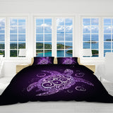 The Purple Turtle Twist Reversible Bed Cover Set