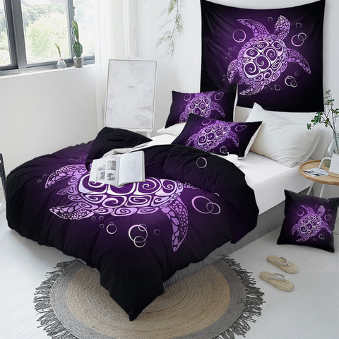 The Purple Turtle Twist Quilt Cover Set