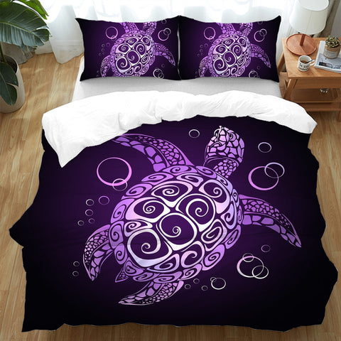 The Purple Turtle Twist Quilt Cover Set