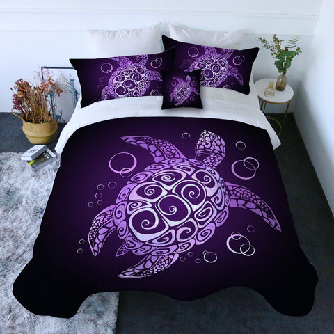 The Purple Turtle Twist Quilt Set