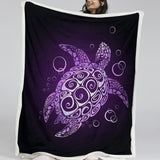 The Purple Turtle Twist Soft Sherpa Blanket