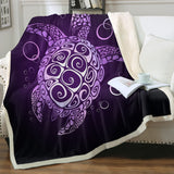 Purple Turtle Twist Bedspread Blanket