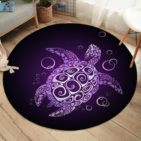 The Purple Turtle Twist Round Floor Mat