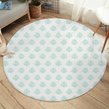 Coral Mint Round Floor Mat