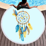 Dreams of Blue Round Beach Towel