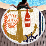 beachy Anchor Round Beach Towel