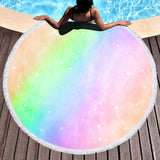 Rainbow Delight Round Beach Towel