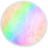 Rainbow Delight Round Beach Towel