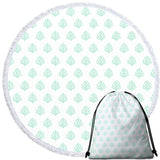 Coral Mint Round Beach Towel