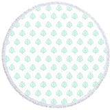 Coral Mint Round Beach Towel