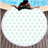 Coral Mint Round Beach Towel