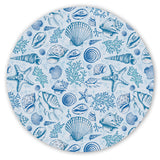 Blue Seashells Round Floor Mat