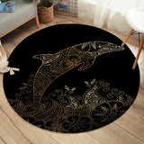 The Golden Dolphin Round Floor Mat