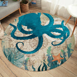 Octopus Love Round Floor Mat