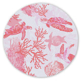 Red Coral Wonders Round Floor Mat