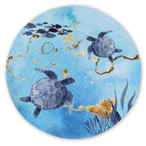 Golden Sea Turtle Bay Round Floor Mat