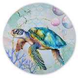 Dreamy Sea Turtle Round Floor Mat