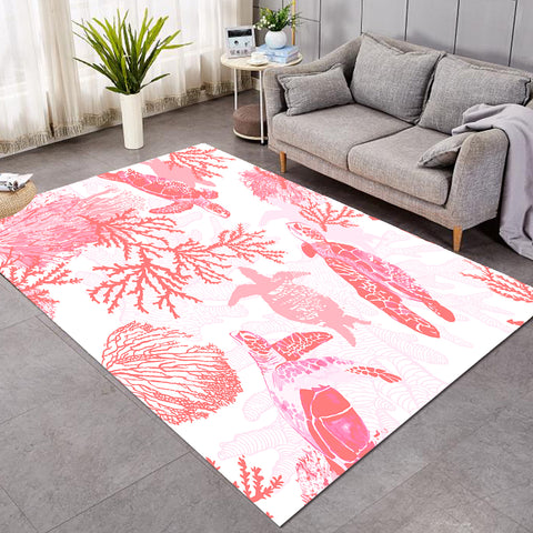 Red Coral Wonders Floor Mat