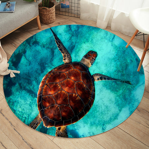 Turtle Passion Round Floor Mat