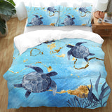 Golden Sea Turtle Bay Quilt Cover Set