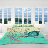 The Dreamcatcher and Sea Turtle Reversible Bed Cover Set