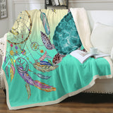 The Dreamcatcher and Sea Turtle Sherpa Blanket