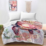 Sea Turtle Blossoms Soft Sherpa Blanket