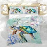 Dreamy Sea Turtle Reversible Bed Cover Set