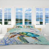 Dreamy Sea Turtle Reversible Bed Cover Set