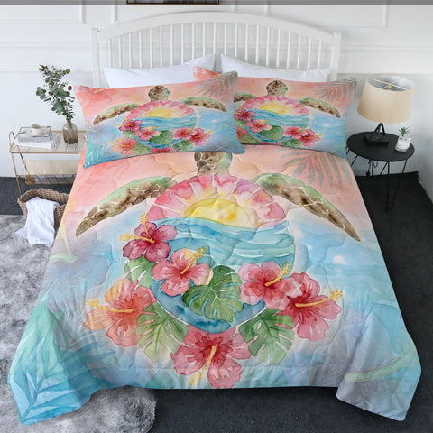 Sea Turtle Sunrise New Quilt Set