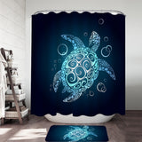 Black Turtle Twist Shower Curtain