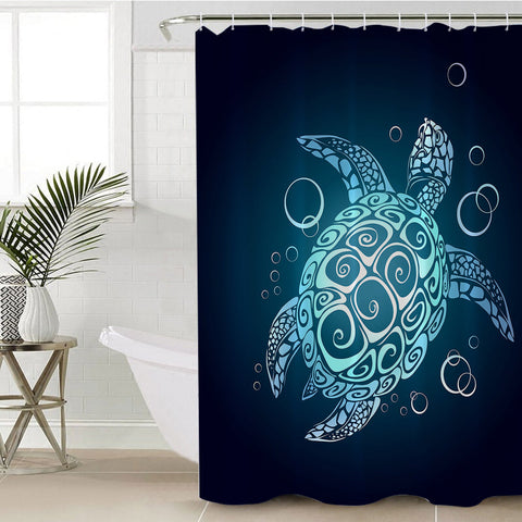 Black Turtle Twist Shower Curtain