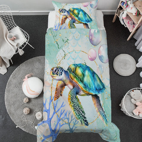 Dreamy Sea Turtle Toddler Bed Set