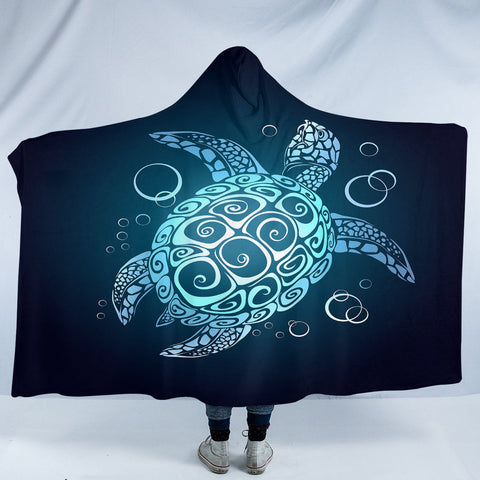 Black Turtle Twist Cosy Hooded Blanket