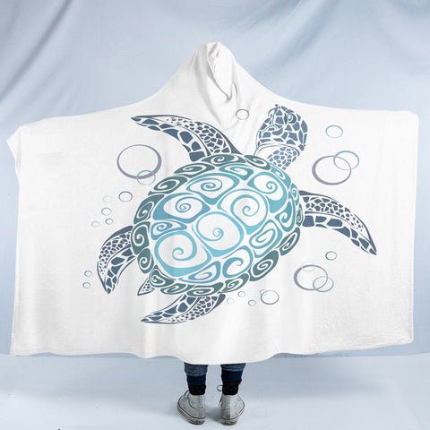 White Turtle Twist Cosy Hooded Blanket