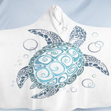 White Turtle Twist Cosy Hooded Blanket