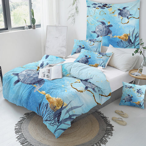 Golden Sea Turtle Bay Quilt Cover Set