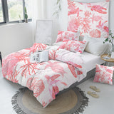 Red Coral Wonders Quilt Cover Set