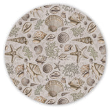 Brown Seashells Round Floor Mat