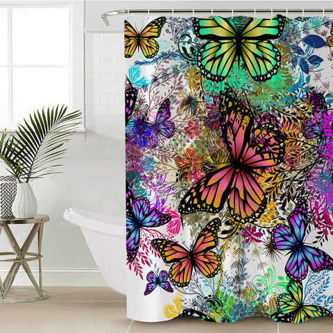 Tropical Butterflies Shower Curtain