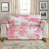 Red Coral Wonders Sofa Cover