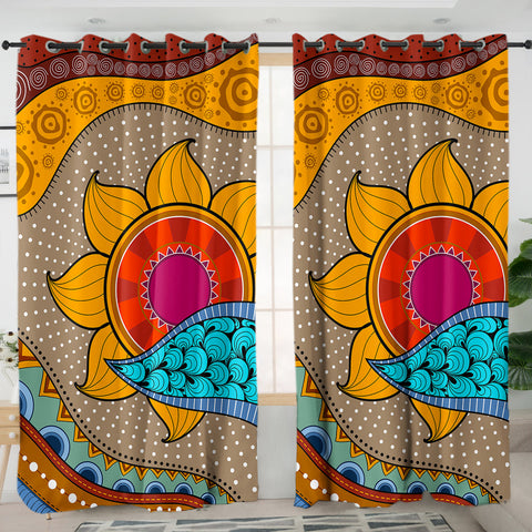 Sea, Sand and Sunflowers Blackout Curtains