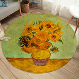 Van Gogh Sunflowers Round Floor Mat