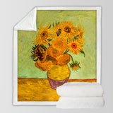 Van Gogh Sunflowers Soft Sherpa Blanket